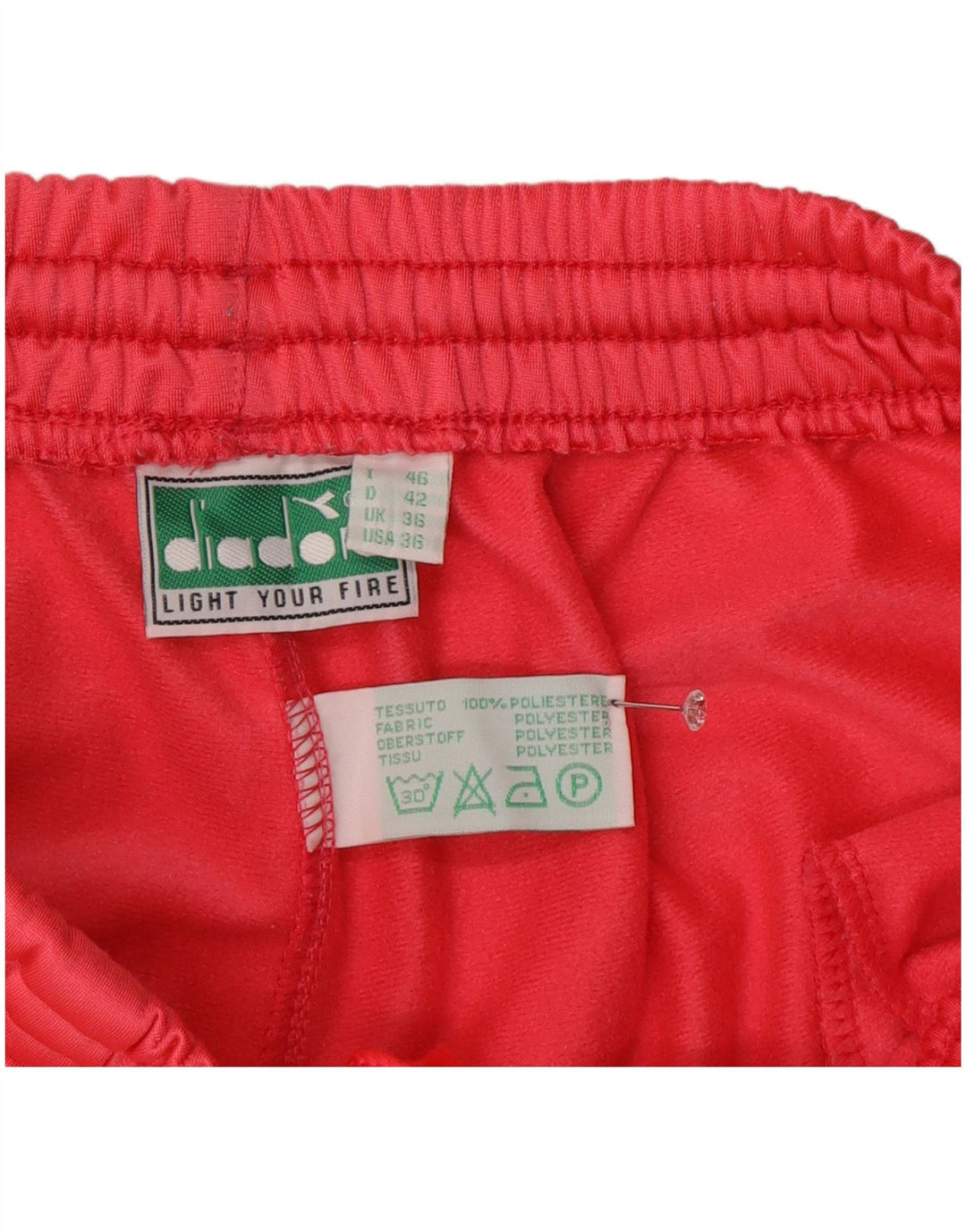 Diadora Pantalón de chándal para hombre ES 36 Small Rosa Poliéster