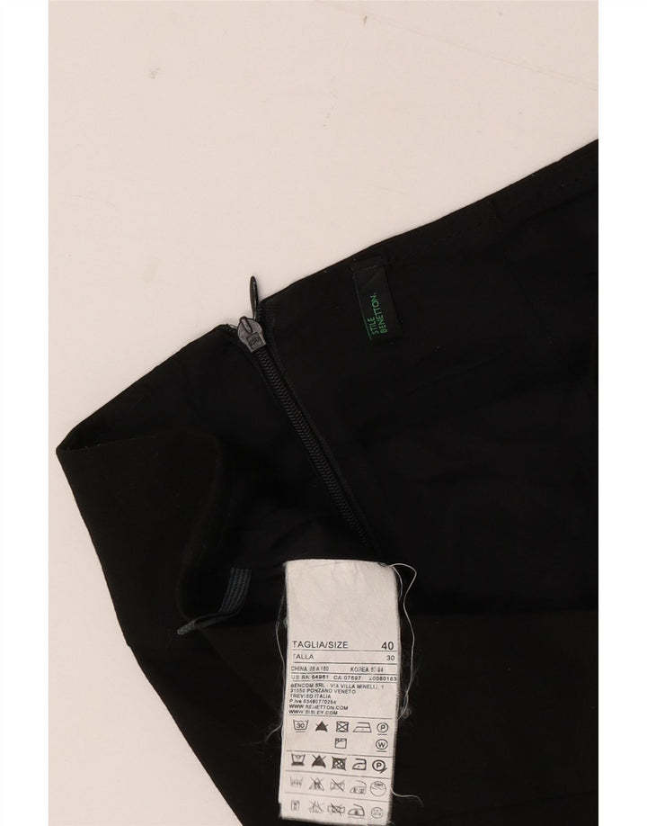 Falda De Tubo Benetton Mujer IT 40 Small W30 Poliéster Negro