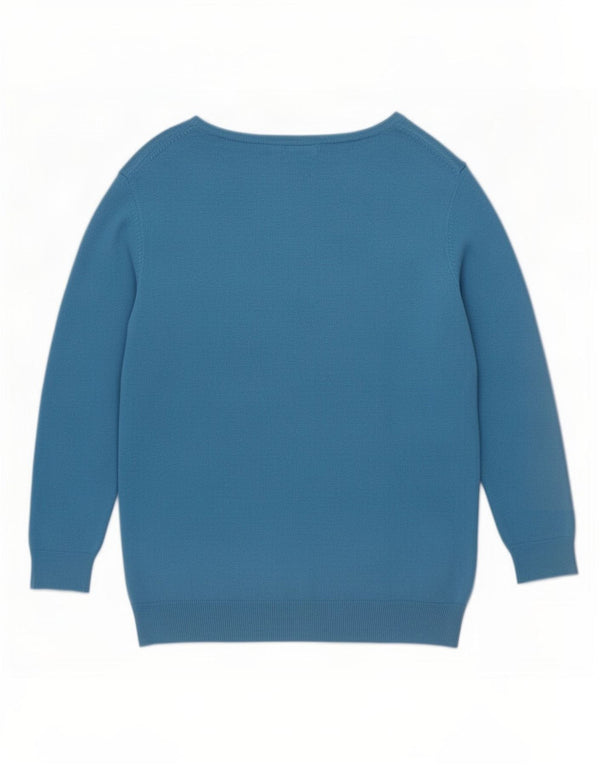 Marks & Spencer Jersey extragrande con cuello en V para mujer UK 40 Azul medio
