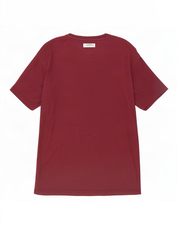 Tommy Hilfiger Camiseta gráfica para hombre Top Medium Borgoña Algodón