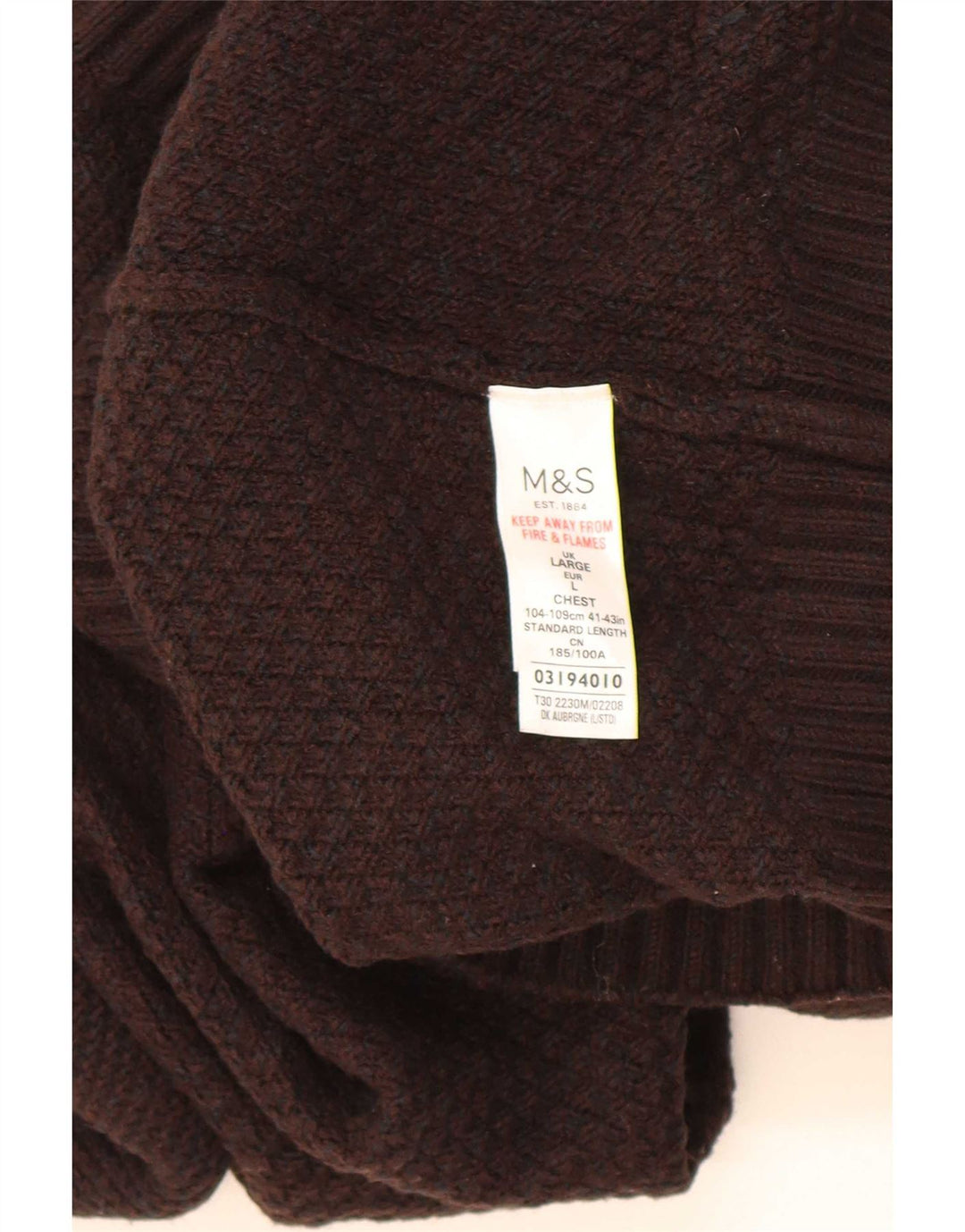 Marks & Spencer Suéter tipo cárdigan para hombre, tamaño grande, acrílico marrón