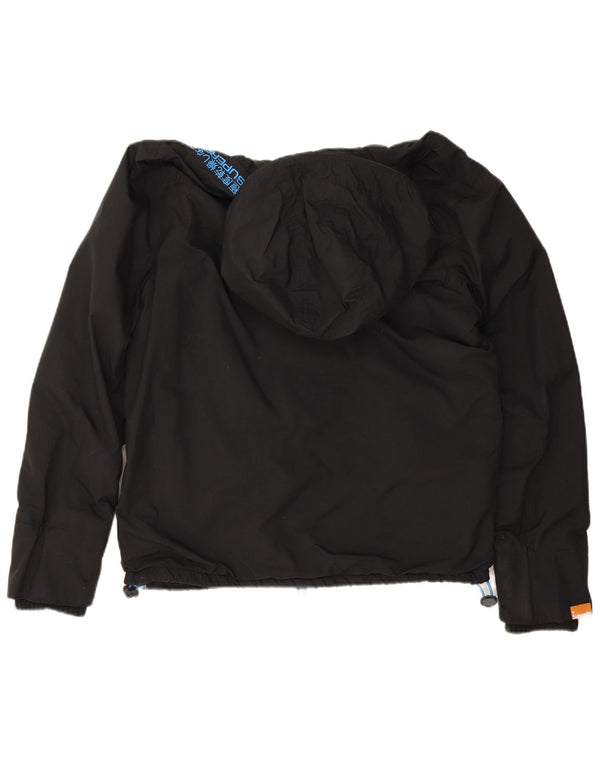 Superdry Chaqueta cortavientos con capucha The Windcheater para hombre, talla 40, color negro