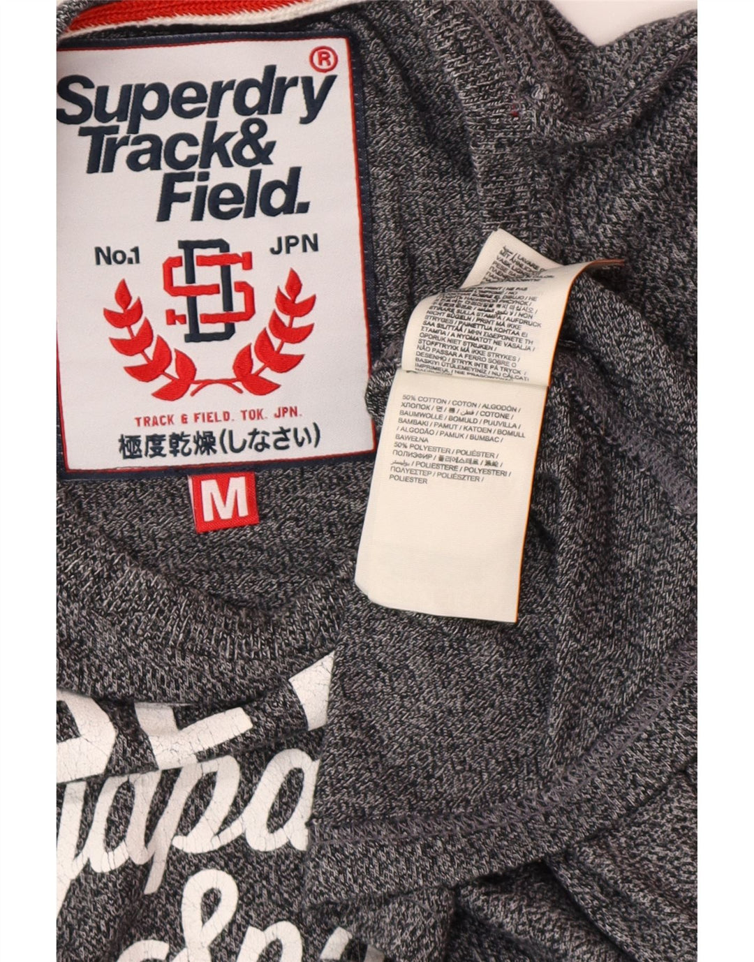 SUPERDRY Camiseta gráfica para hombre Top de algodón moteado gris medio