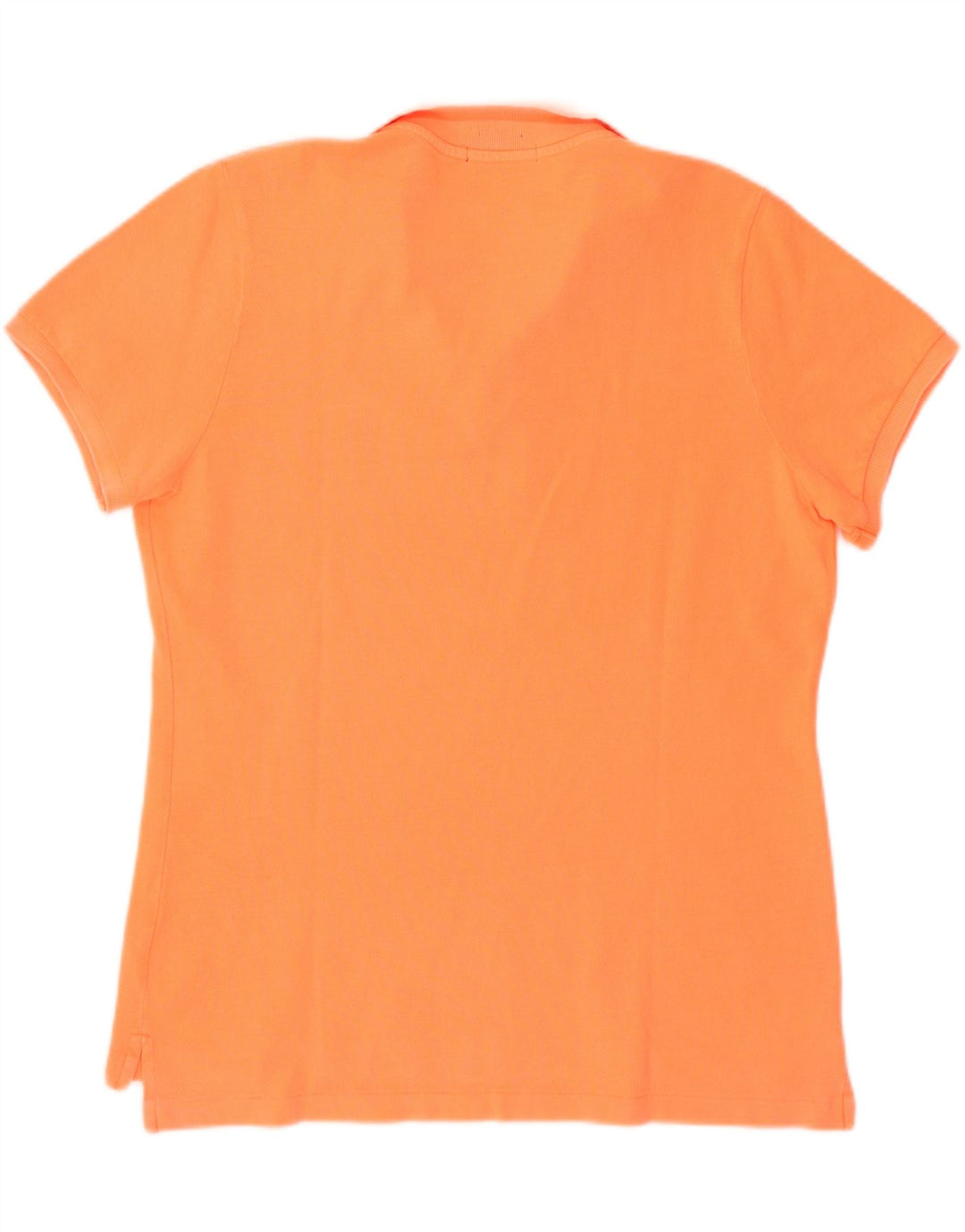RALPH LAUREN Polo ajustado para mujer UK 40 XL Algodón naranja