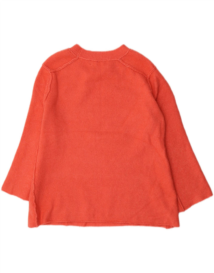 Zara - Jersey extragrande con cuello barco para mujer, talla 40, poliéster naranja pequeño