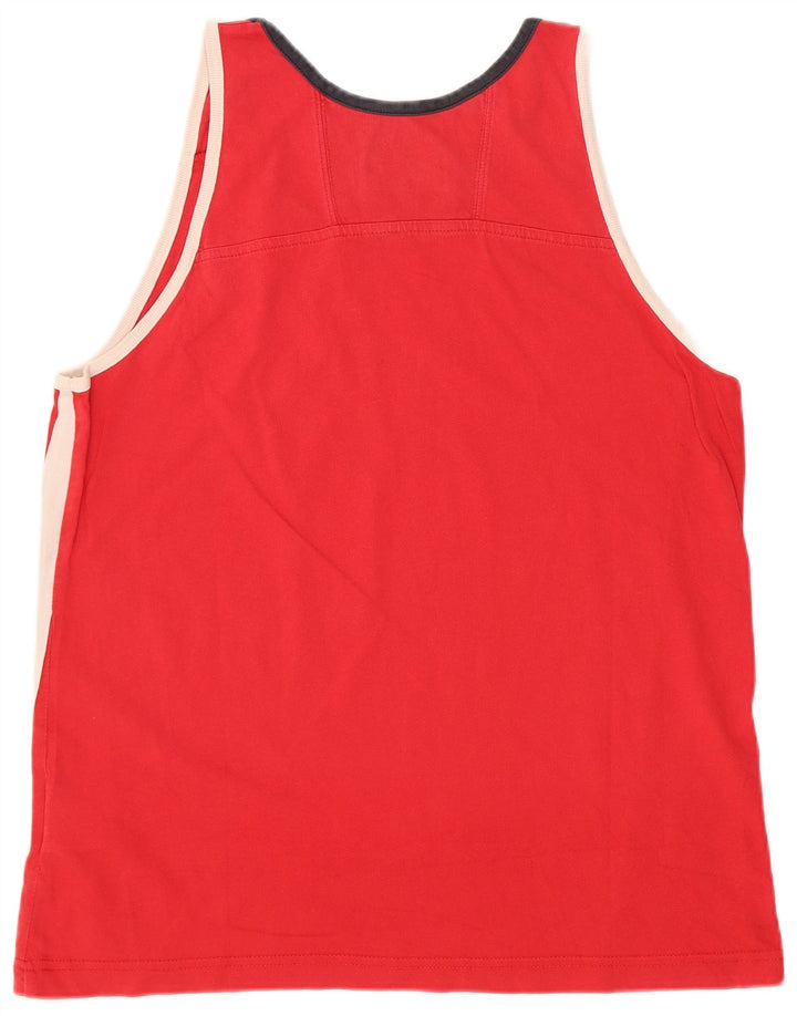 Champion Camiseta sin mangas para hombre, talla grande, color rojo, algodón