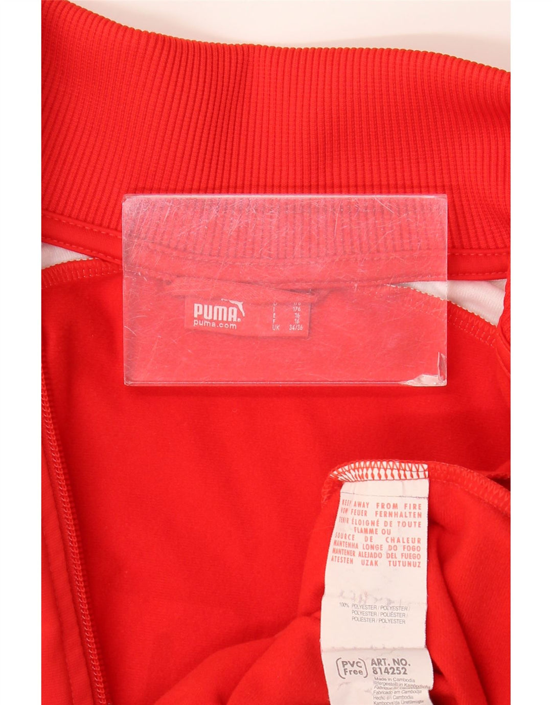 Puma - Chaqueta de chándal gráfica para niño (15-16 años), color rojo
