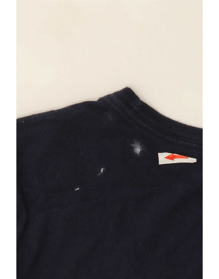 Nike Camiseta de corte atlético para hombre, talla pequeña, algodón azul marino