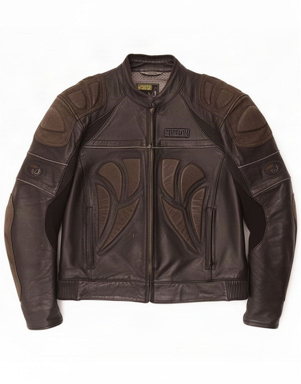 Chaqueta Racer de cuero para hombre Streetfighter IT 48 4XL Negro