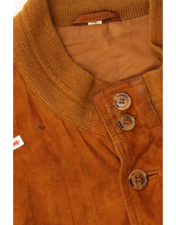 Vintage hombres ante bomber chaqueta IT 52 XL cuero marrón