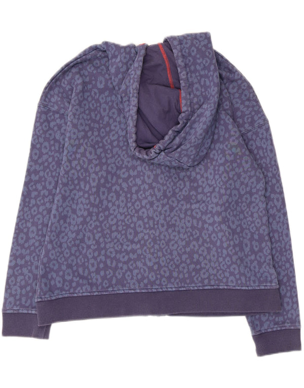 Joules Sudadera con capucha y cremallera para mujer UK 10 Small Blue Animal Print Cotton