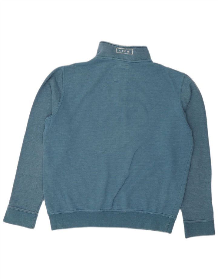 Crew Clothing - Sudadera con cuello y cremallera para hombre, jersey de algodón azul medio