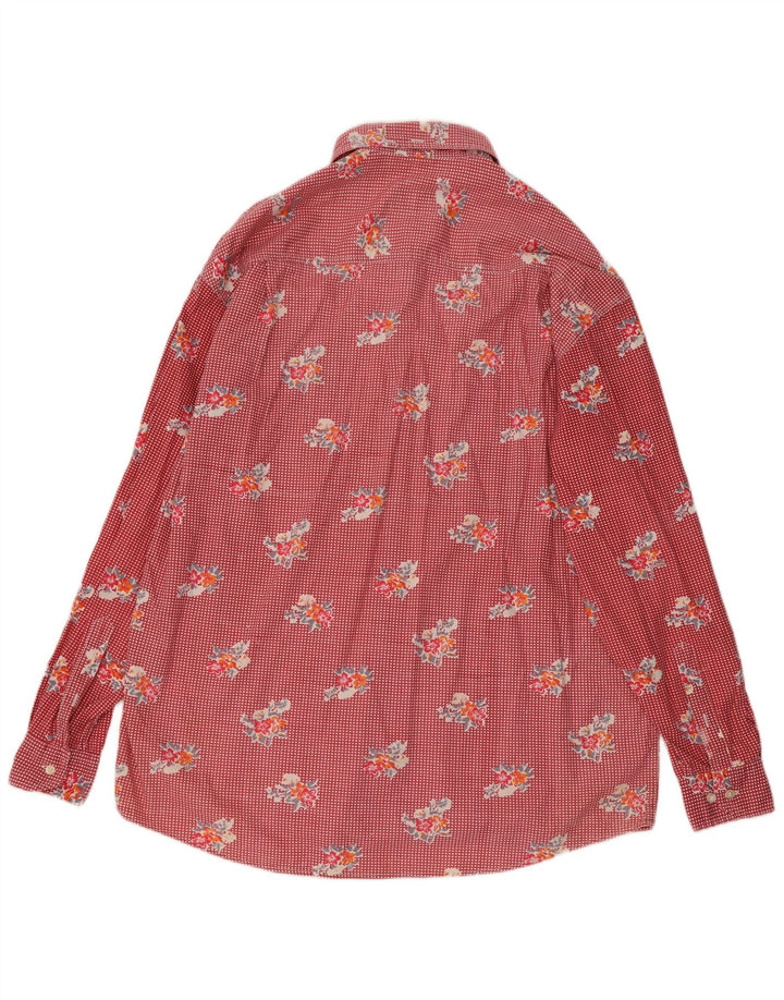 Camisa Chesterfield para hombre XL Algodón floral rojo
