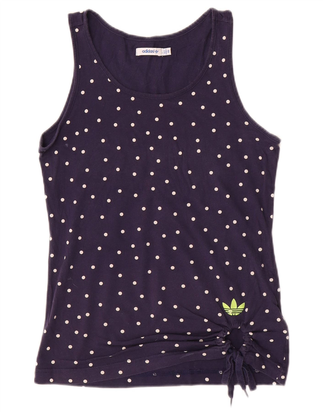 Adidas Mujer Chaleco Top IT 46 Medio Azul Marino Lunares Algodón