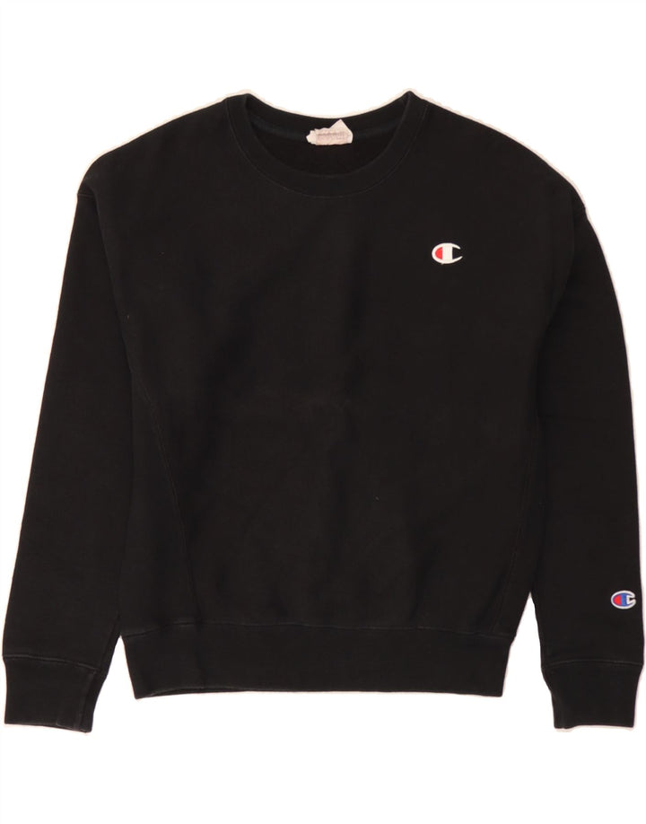 CHAMPION Womens Sweatshirt Jumper UK 14 Medium Black Cotton Vintage Champion and Second-Hand Champion from Messina Hembry 