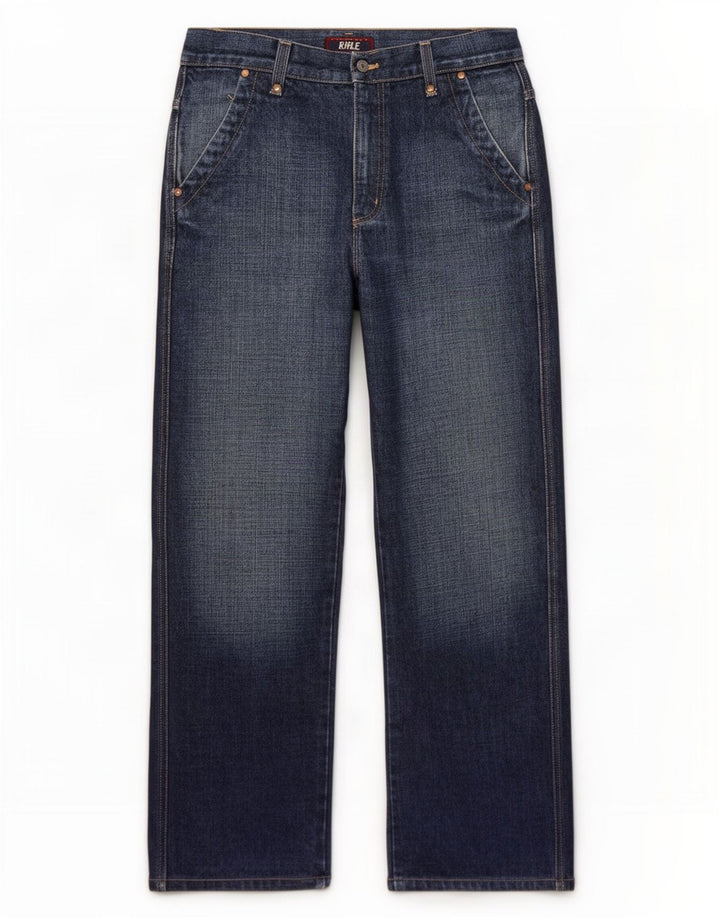 Vaqueros rectos para hombre Rifle W34 L31 Algodón azul marino