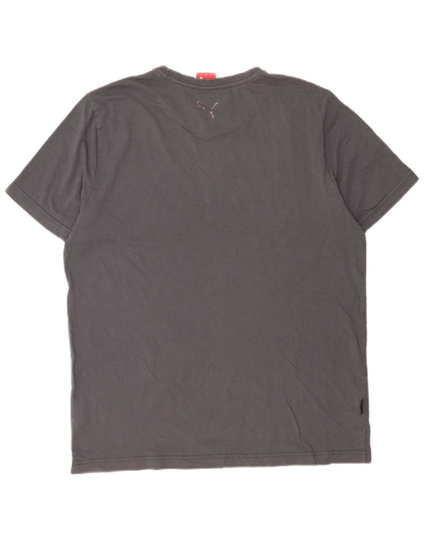 Puma - Camiseta gráfica para hombre, talla grande, algodón gris