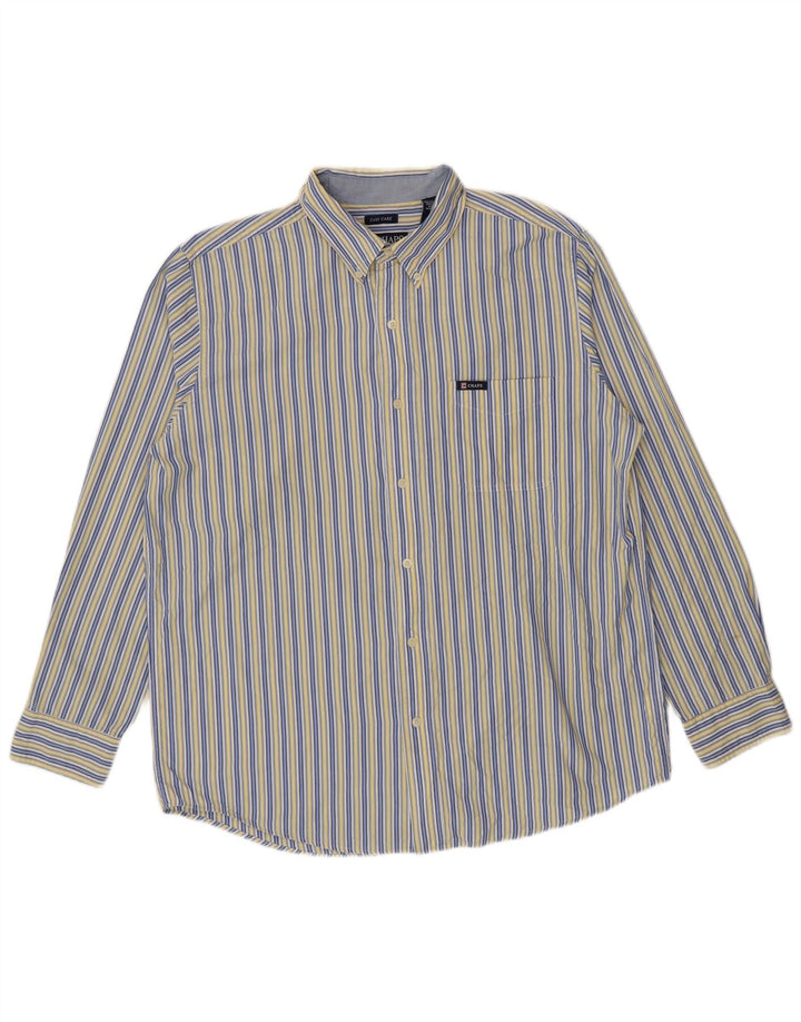 Chaps Camisa de fácil cuidado para hombre de algodón a rayas azules grandes
