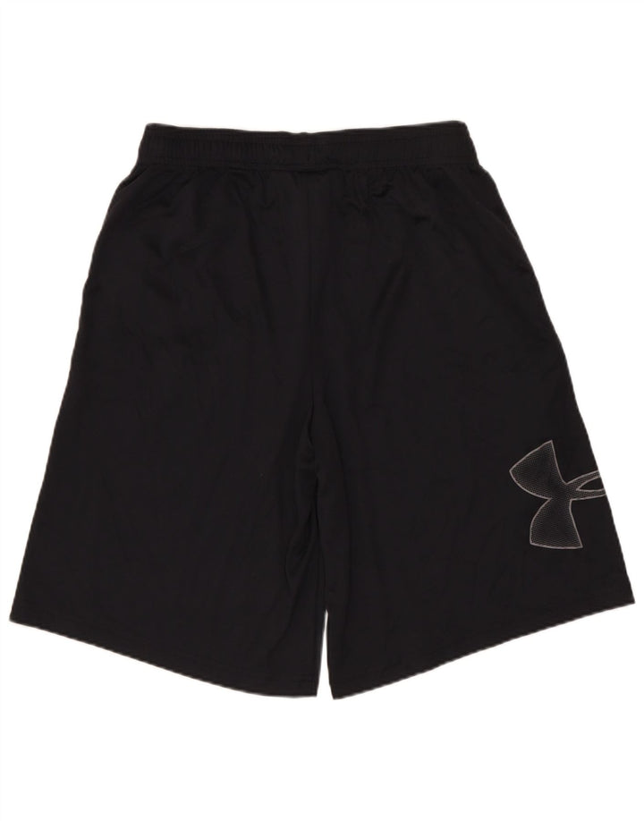 UNDER ARMOUR Pantalones cortos deportivos con estampado Heat Gear para hombre, poliéster negro pequeño