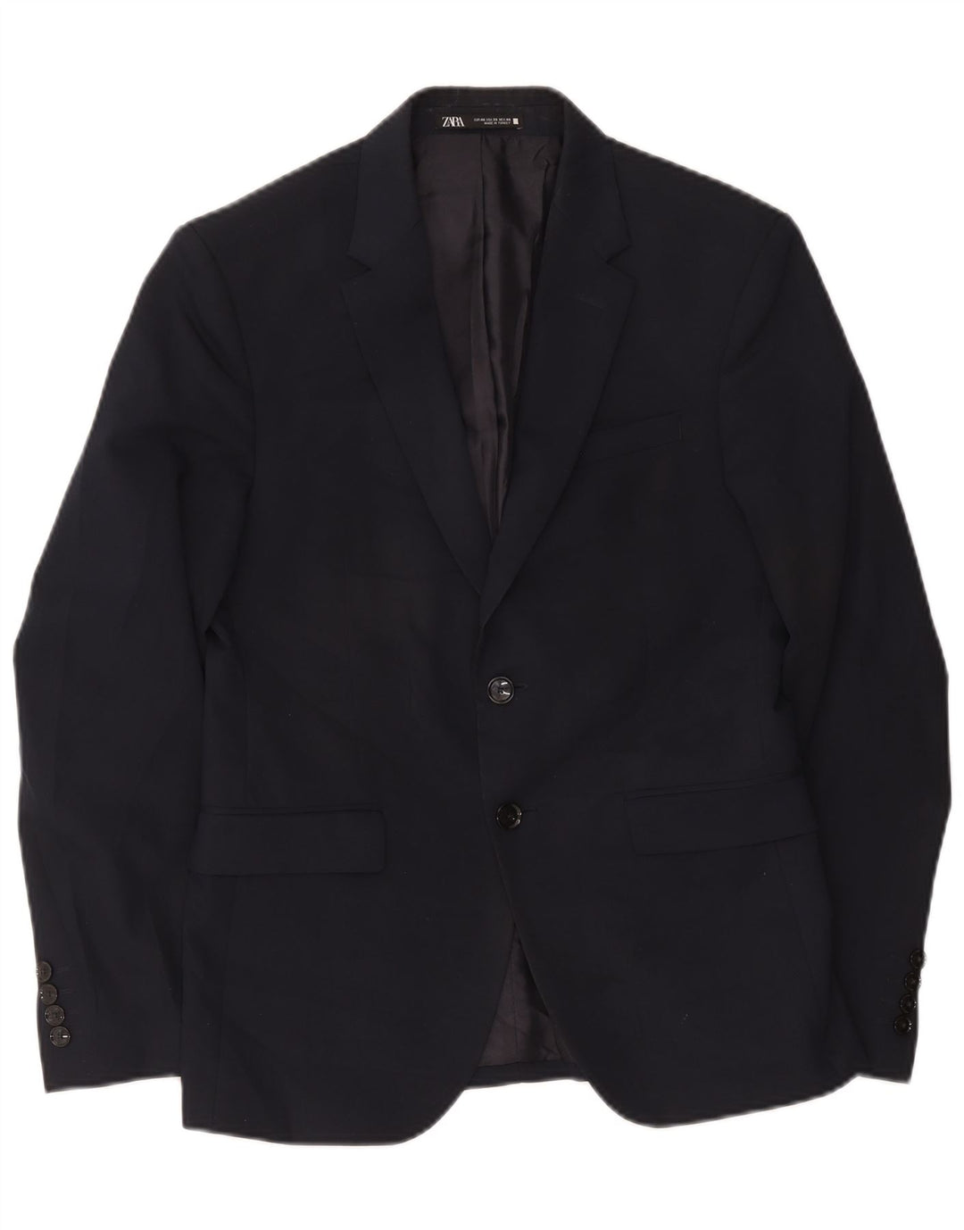 Zara Chaqueta tipo blazer de 2 botones para hombre EU 46 Small Azul marino Poliéster