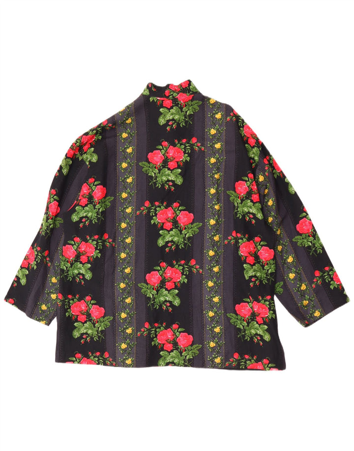 Blusa camisera extragrande de manga 3/4 para mujer Avenue IT 42 Medium Black Floral