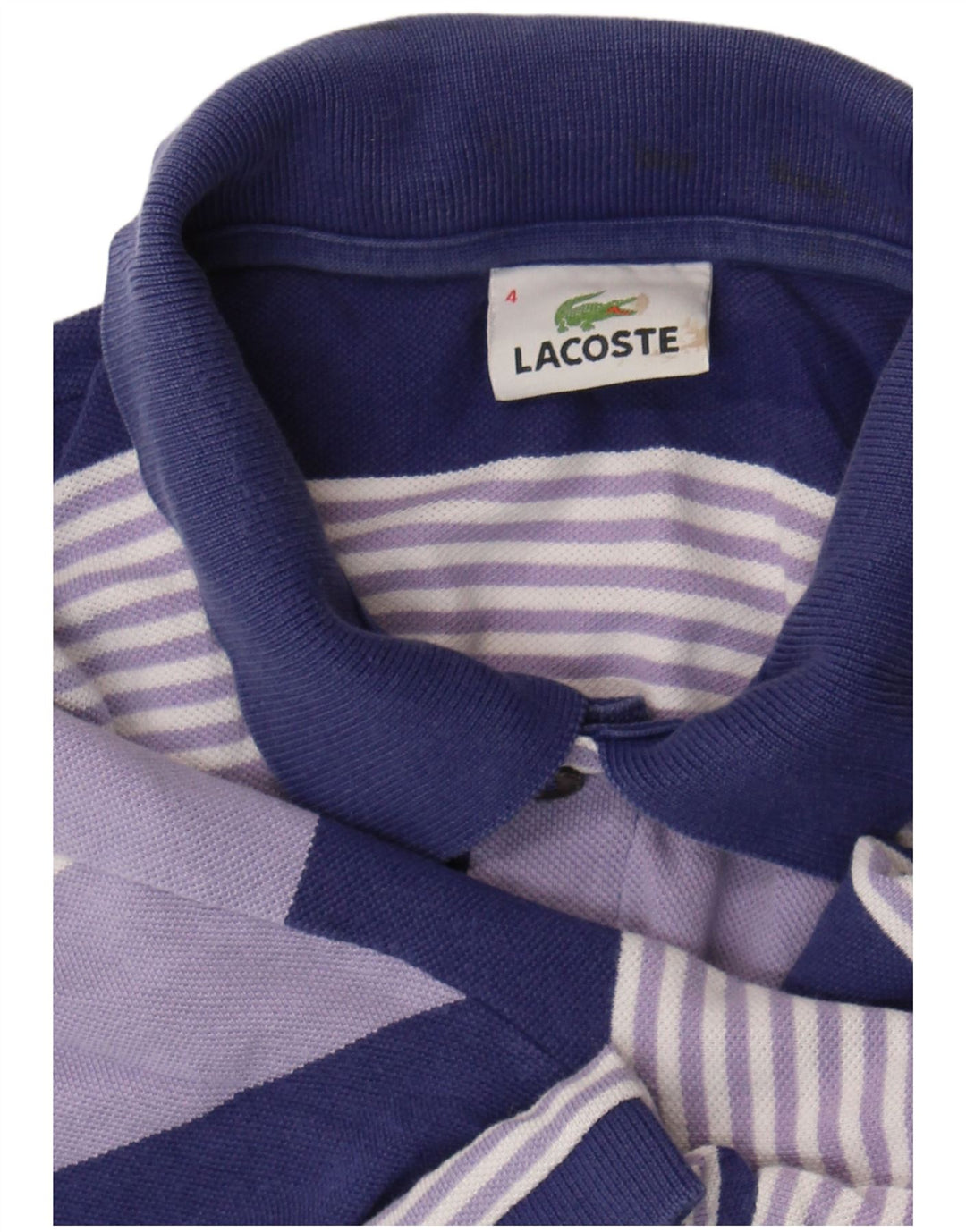 Polo Lacoste para hombre talla 4 mediano rayas moradas