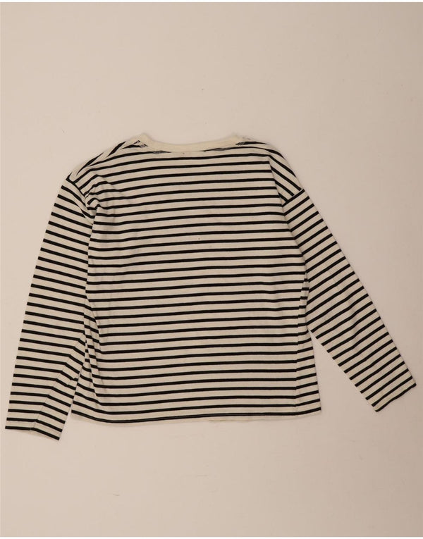 Zara Mujer Top Manga Larga UK 44 Mediano Rayas Negras