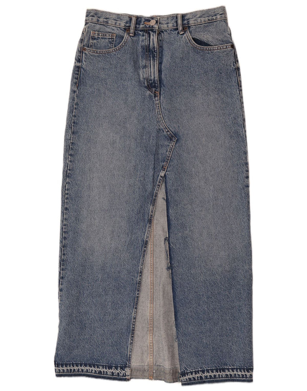Zara Falda Maxi Vaquera Mediana W28 Azul Algodón