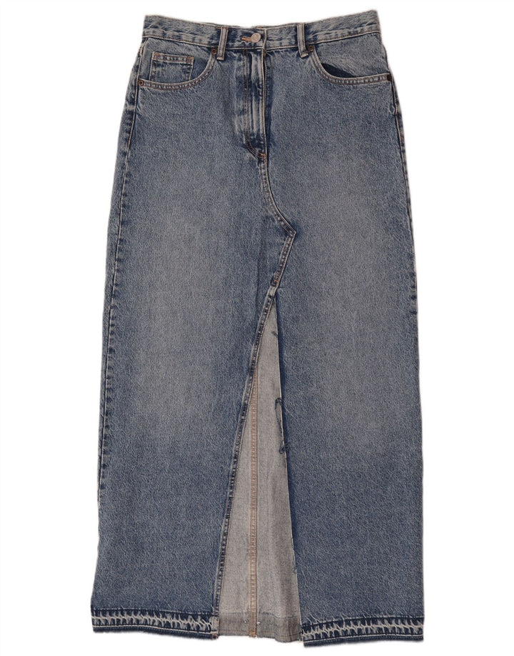 Zara Falda Maxi Vaquera Mediana W28 Azul Algodón