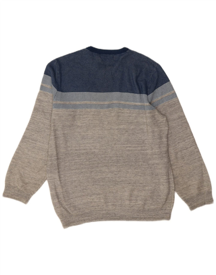 Marks & Spencer Jersey De Cuello Redondo Para Hombre De Algodón Gris Color Block Grande