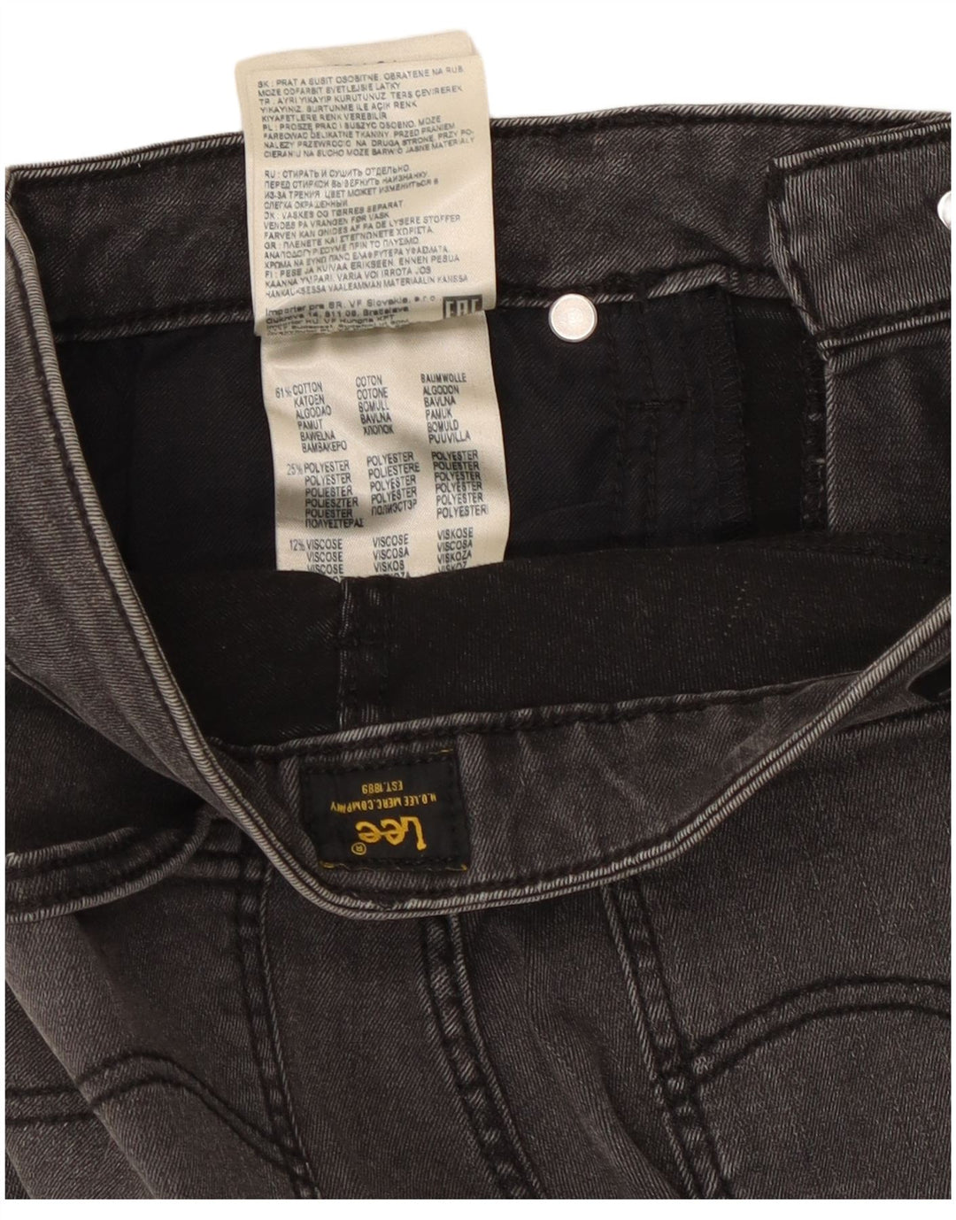 Vaqueros Lee Elly Slim para Mujer W29 L24 Algodón Gris