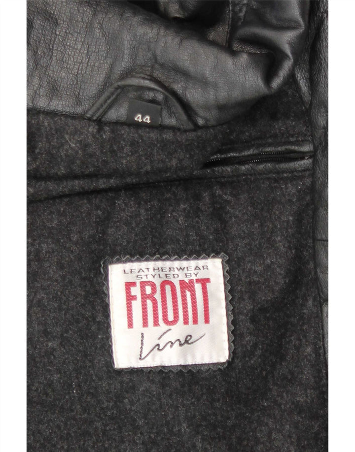 Abrigo de cuero para hombre Front Line UK 44 2XL Negro