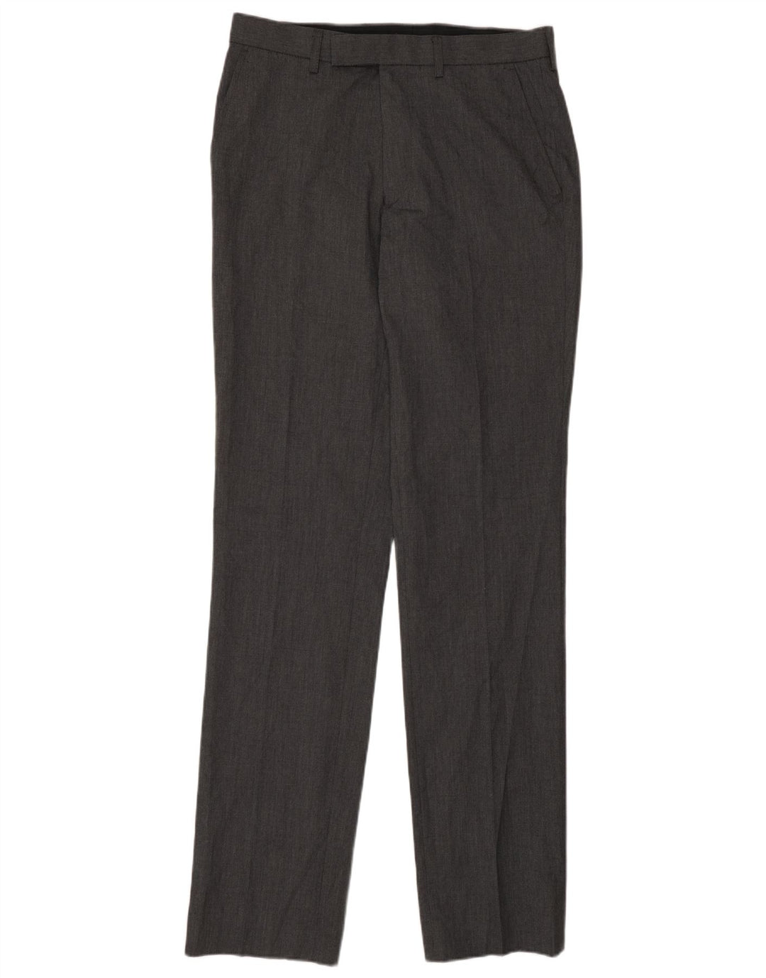 Marks & Spencer Pantalón de traje recto para hombre W30 L35 Poliéster gris