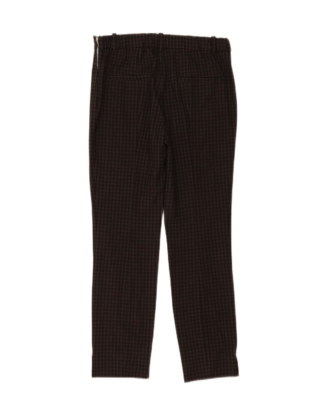 Zara Mujer Pantalones Casuales Slim Medium W28 L28 Cuadros Grises