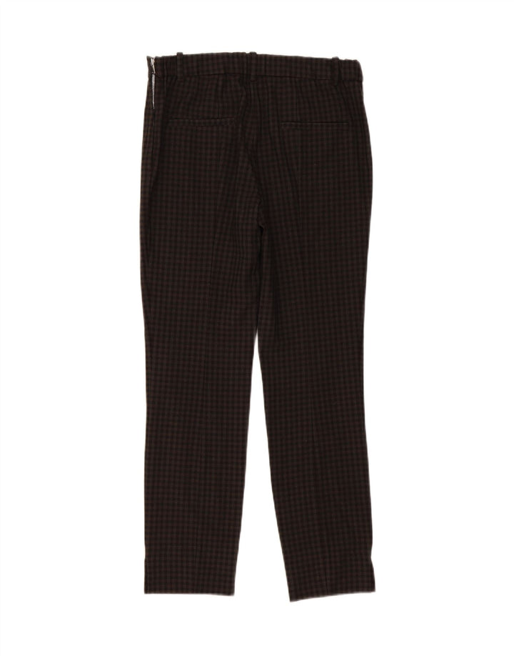 Zara Mujer Pantalones Casuales Slim Medium W28 L28 Cuadros Grises