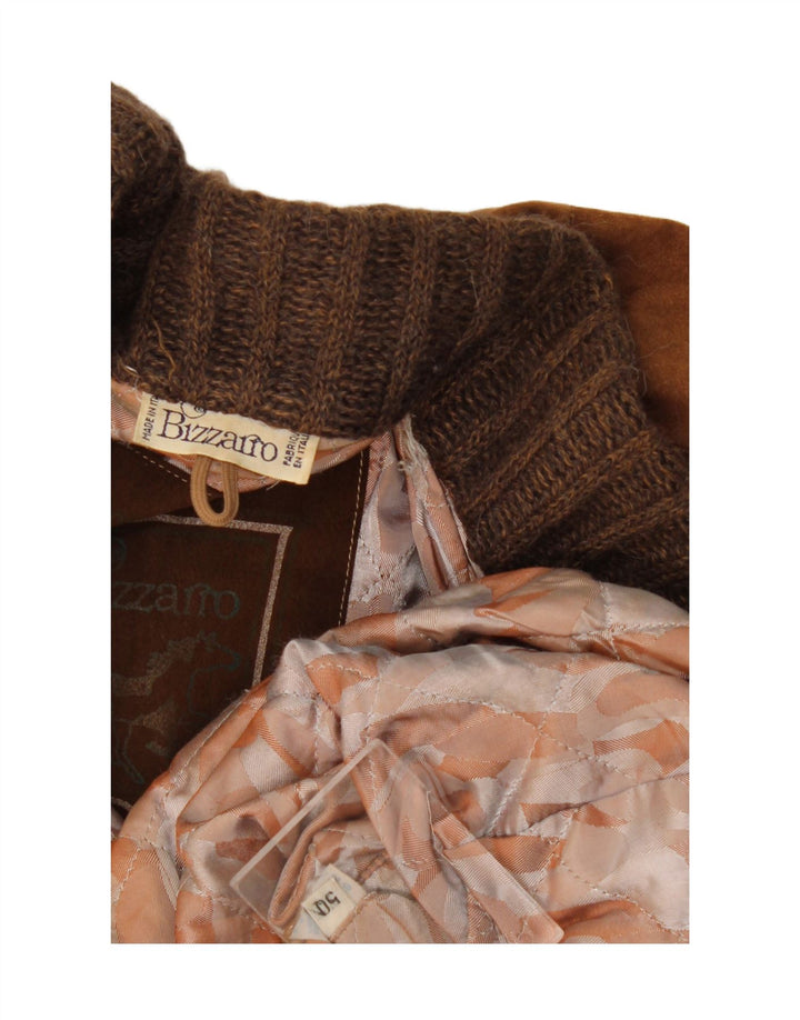Bizzarro Chaqueta de ante para hombre IT 50 Large Marrón Colorblock
