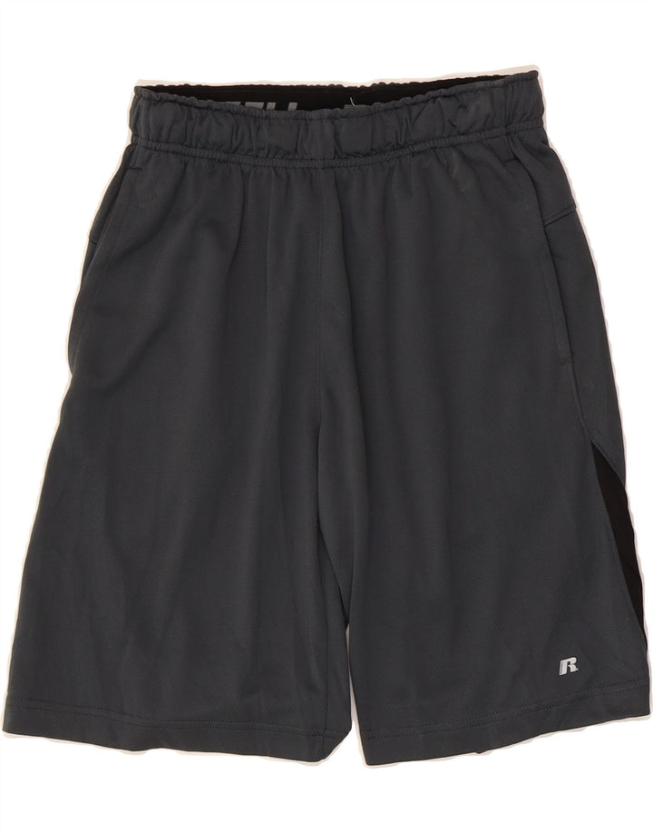 RUSSELL ATHLETIC Mens Sport Shorts Small  Grey Colourblock Polyester Vintage Russell Athletic and Second-Hand Russell Athletic from Messina Hembry 