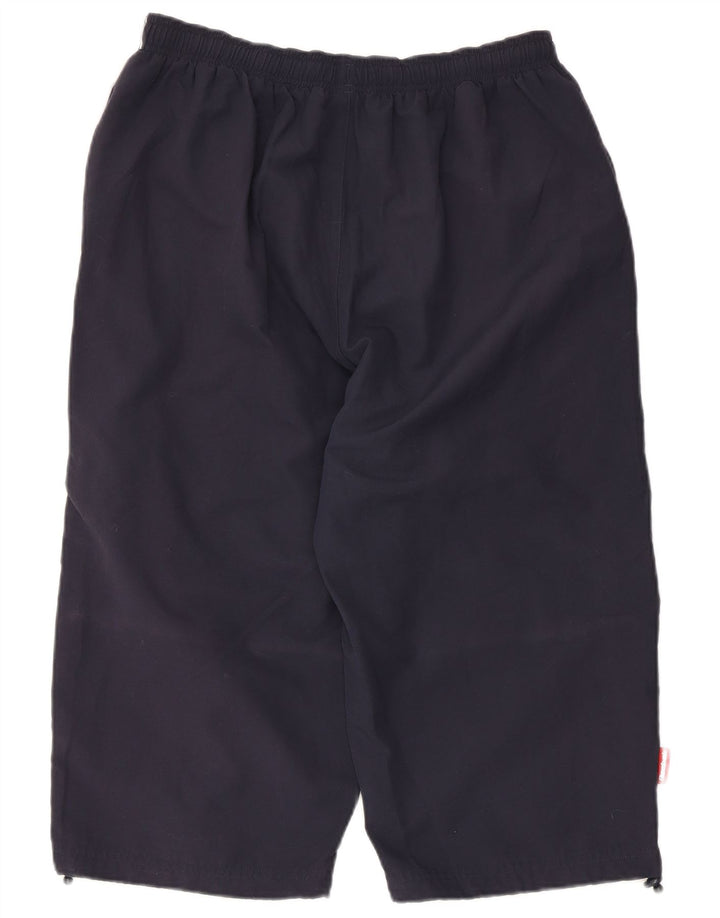 Reebok Bermudas deportivas para hombre, pantalones cortos deportivos de poliéster azul marino mediano