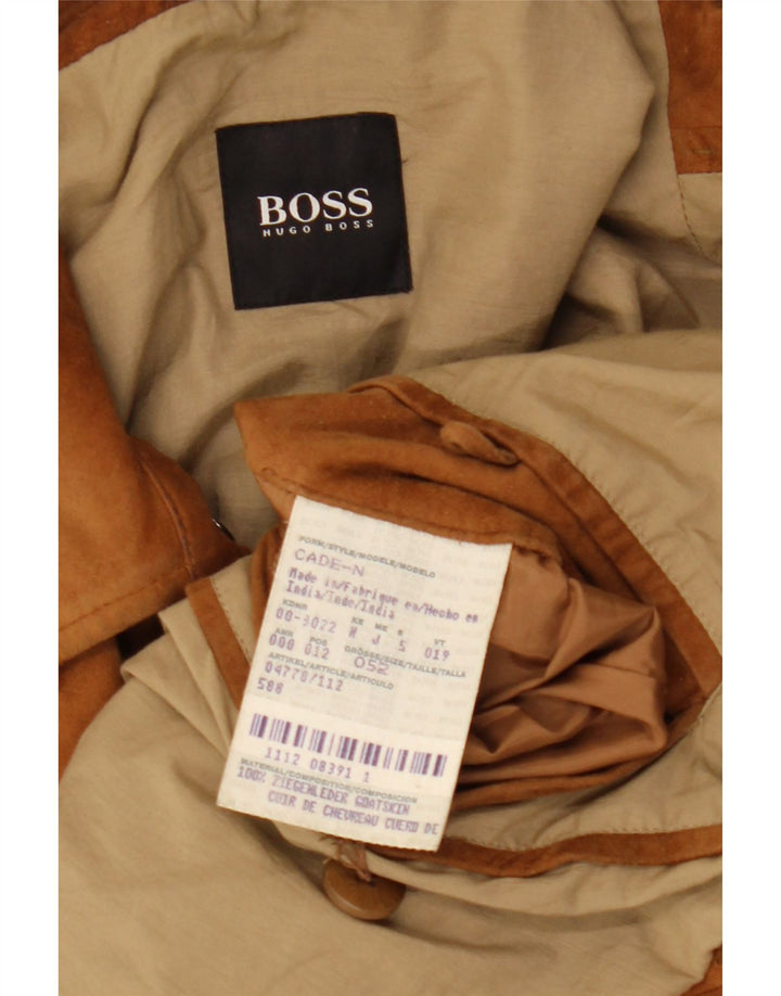 Hugo Boss Chaqueta de ante para hombre EU 52 XL Cuero marrón