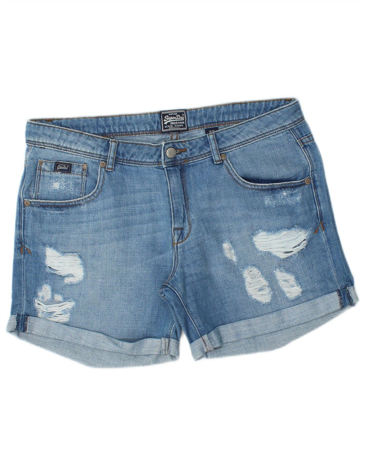 Superdry Shorts De Mezclilla Desgastados W30 Algodón Azul Medio