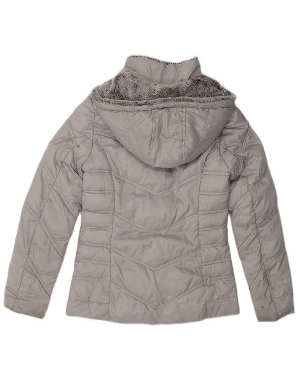 Nautica Chaqueta acolchada con capucha para mujer UK 6 XS Gris Poliéster