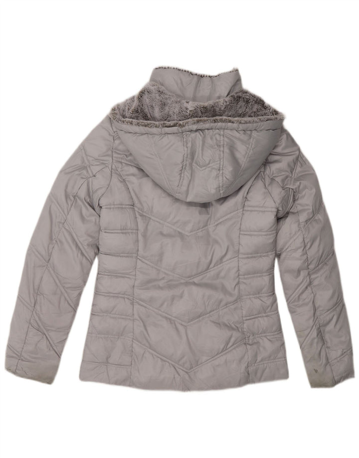 Nautica Chaqueta acolchada con capucha para mujer UK 6 XS Gris Poliéster