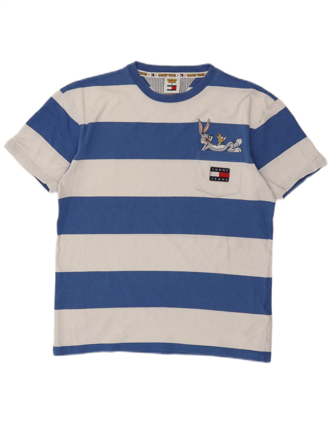 TOMMY HILFIGER Camiseta estampada Looney Tunes para hombre XS Azul a rayas