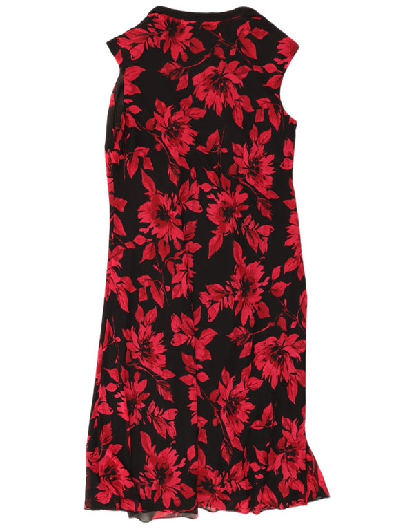 JACQUES VERT Vestido largo sin mangas para mujer UK 20 2XL Negro Floral