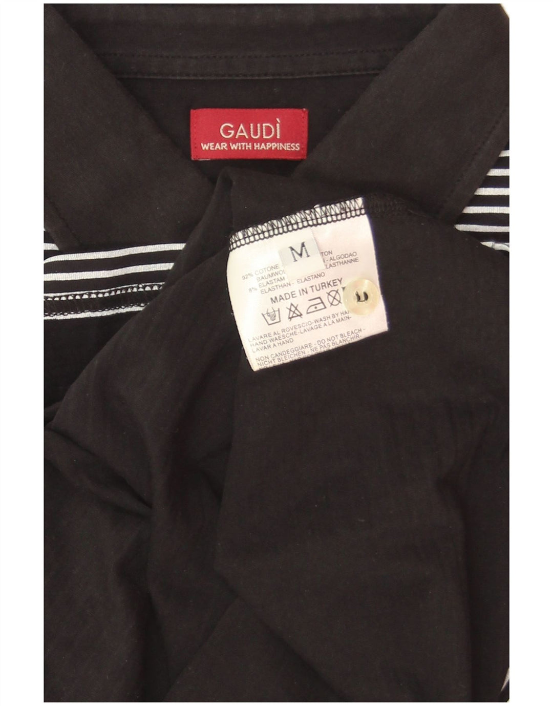Polo Gráfico Gaudí Para Hombre Algodón A Rayas Negras Medianas
