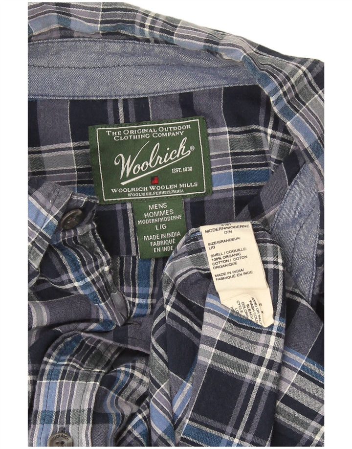 Woolrich Camisa Regular Fit De Manga Corta Para Hombre Algodón A Cuadros Azul Grande