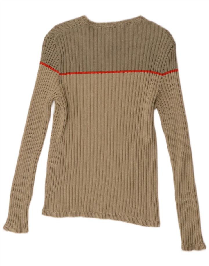 Zara Hombre Jersey Con Cuello De Pico Algodón Color Block Beige Medio