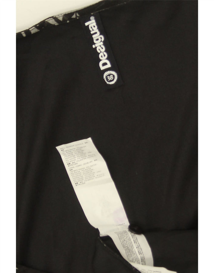 DESIGUAL Vestido cruzado sin mangas para mujer EU 38 Poliéster floral negro mediano