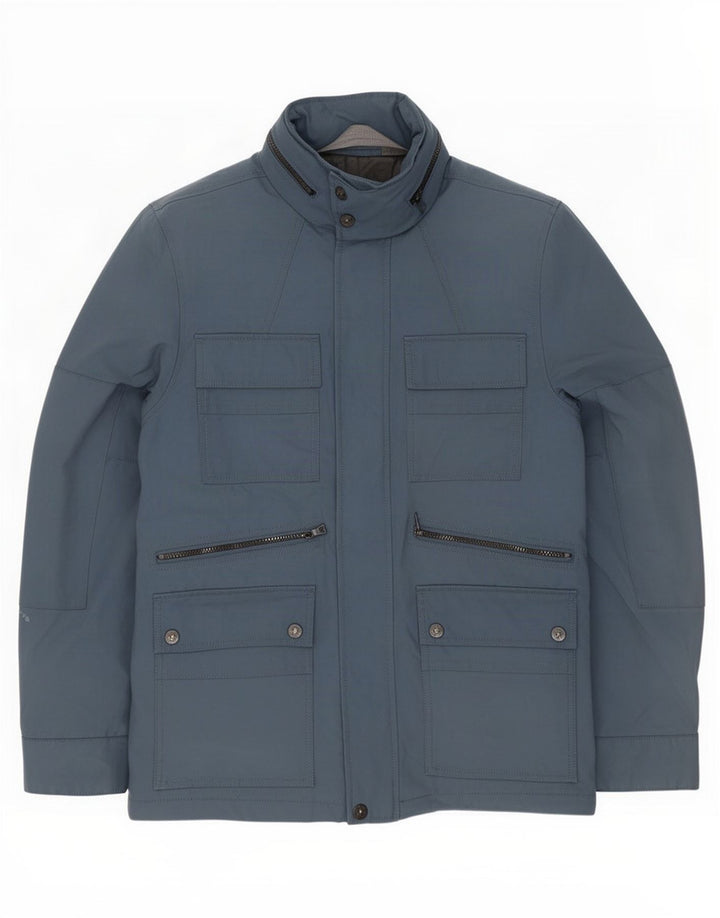 Marks & Spencer Chaqueta cortavientos con capucha para hombre UK 38 Poliéster azul medio