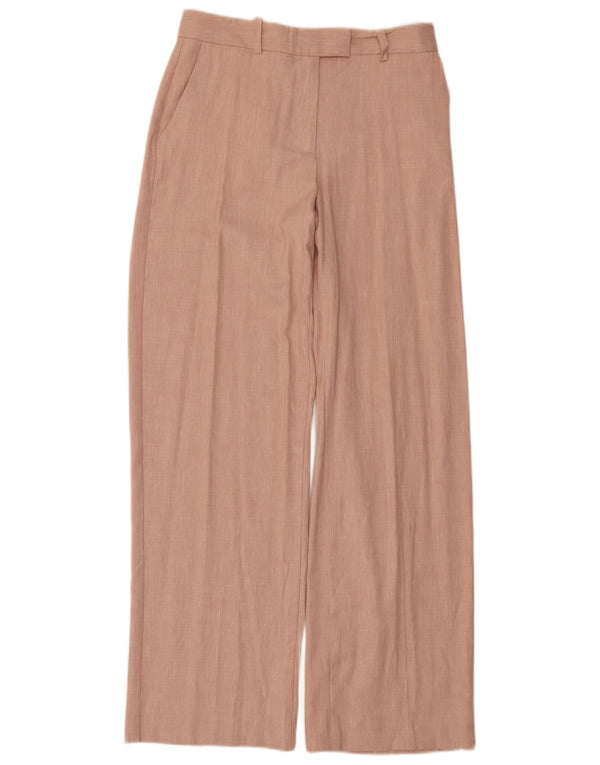 Zara Mujer Pantalón Chino De Pierna Ancha Pequeño W26 L31 Poliéster Rosa